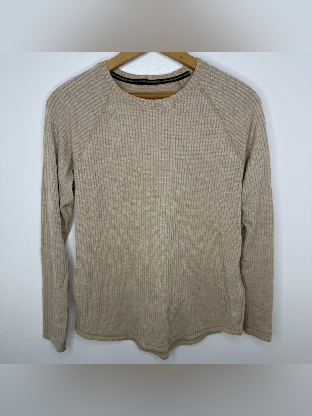 SMARTWOOL Women’s Tan Thermal Merino Rib Crew Top - Picture 2 of 6